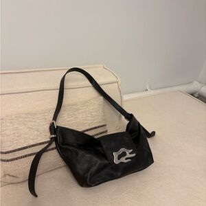 Black Leather Shoulder Bag